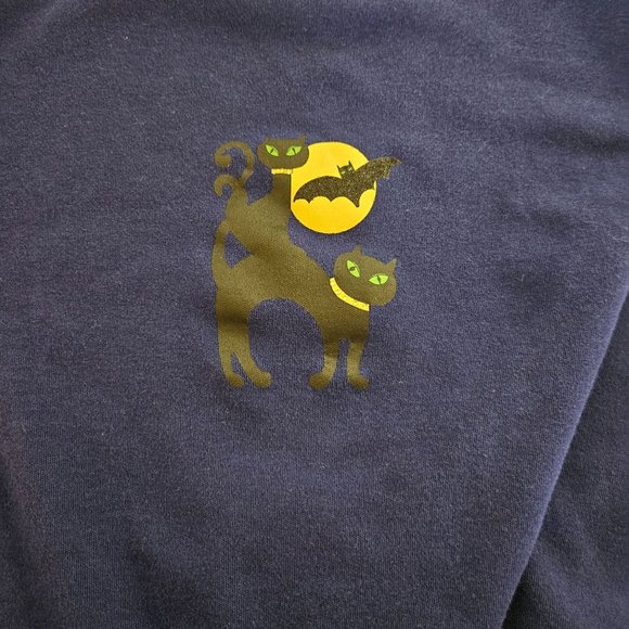 Liz Claiborne Shirt Womens 1X Long Sleeve Halloween Black Cat Holiday Plus Size - Picture 6 of 9